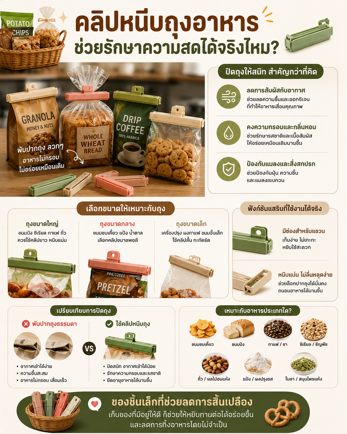 คลิปหนีบถุงอาหาร ช่วยรักษาความสดได้จริงไหม? Image1