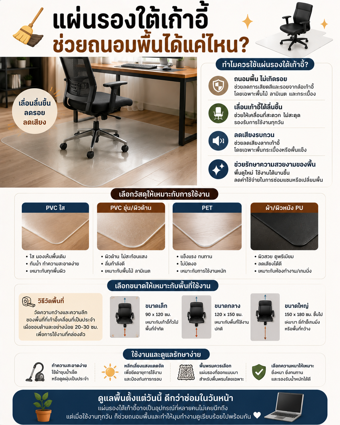 แผ่นรองใต้เก้าอี้ ช่วยถนอมพื้นได้แค่ไหน? Image1