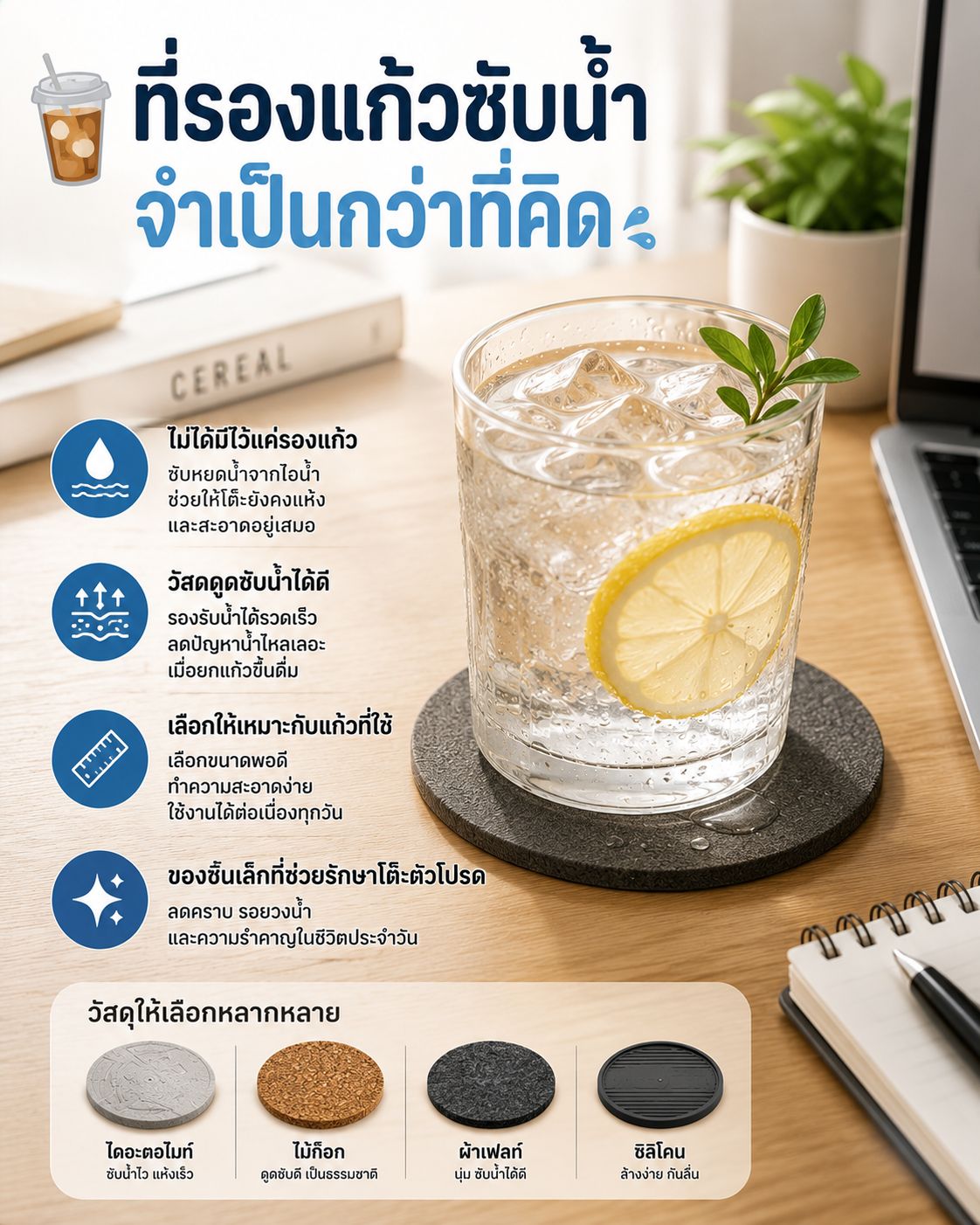 ที่รองแก้วซับน้ำ จำเป็นกว่าที่คิด Image1