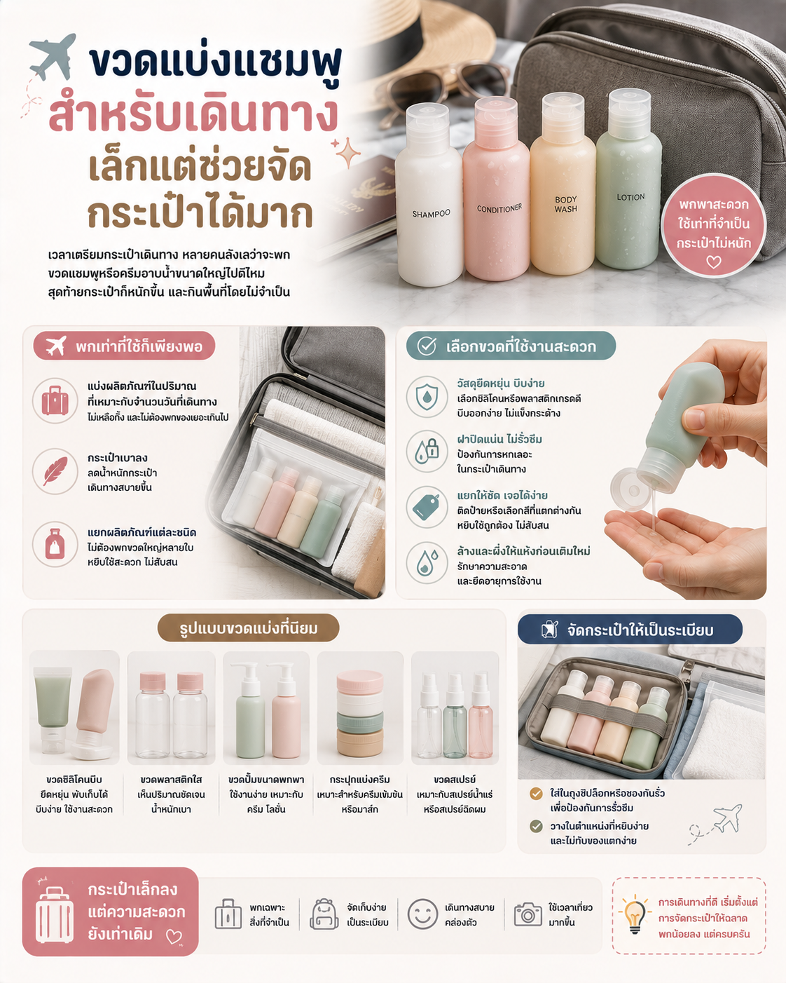 ขวดแบ่งแชมพูสำหรับเดินทาง เล็กแต่ช่วยจัดกระเป๋าได้มาก Image1