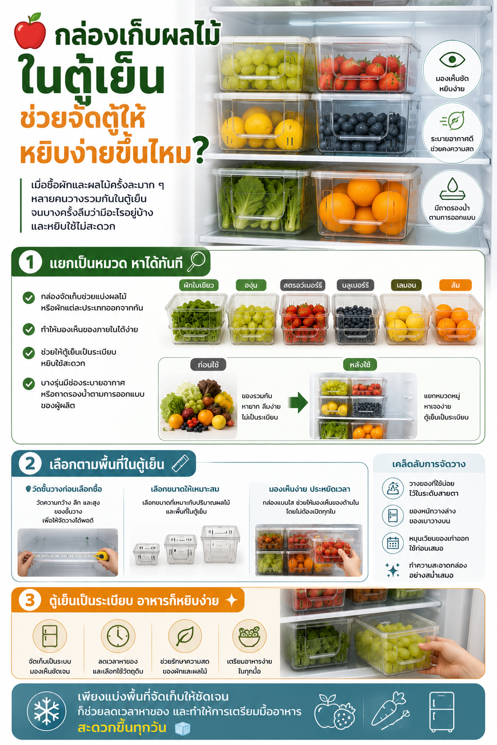 กล่องเก็บผลไม้ในตู้เย็น ช่วยจัดตู้ให้หยิบง่ายขึ้นไหม? Image1