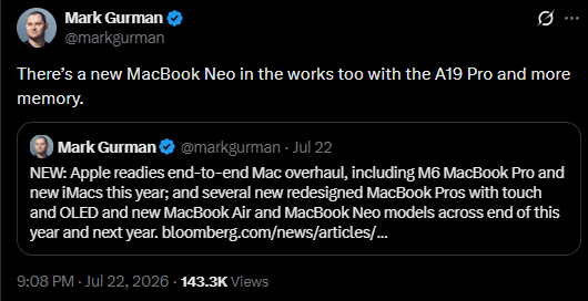 MacBook Neo 2 กับชิป A19 Pro และ RAM 12GB: ก้าวใหม่ของแล็ปท็อปบางเบาสาย AI