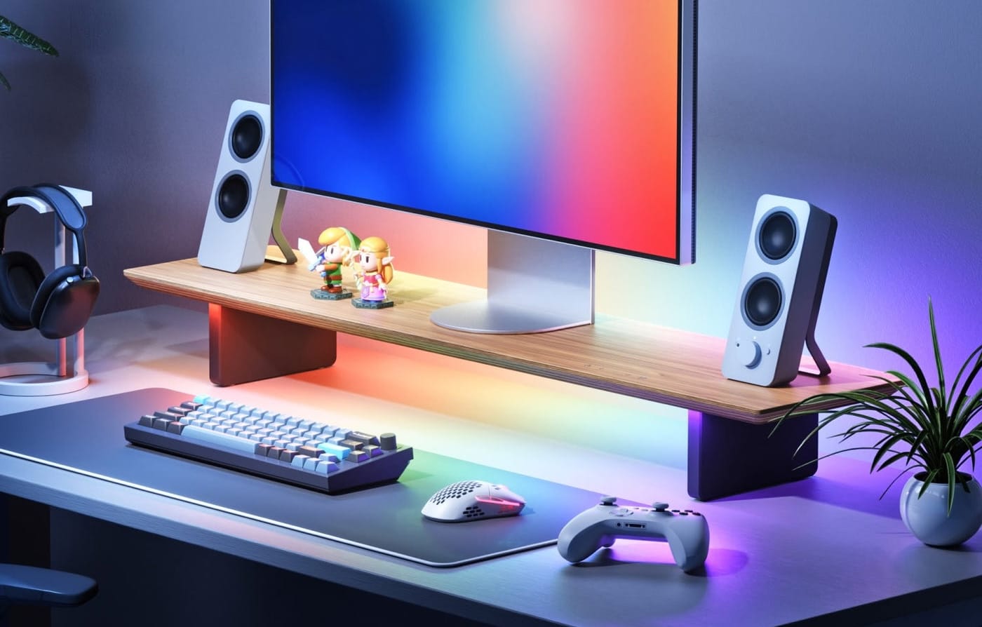 ไฟ RGB บนโต๊ะและโคมไฟซิงค์เพลง เปลี่ยนโต๊ะทำงานให้มีชีวิต