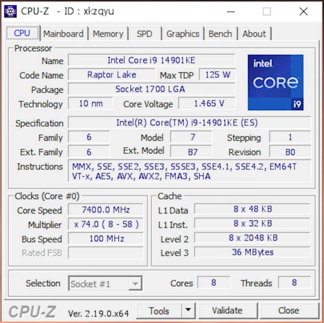 Intel Core i9-14901KE ต้นแบบ 8 คอร์ที่ถูกทิ้งแต่ไม่ถูกลืม