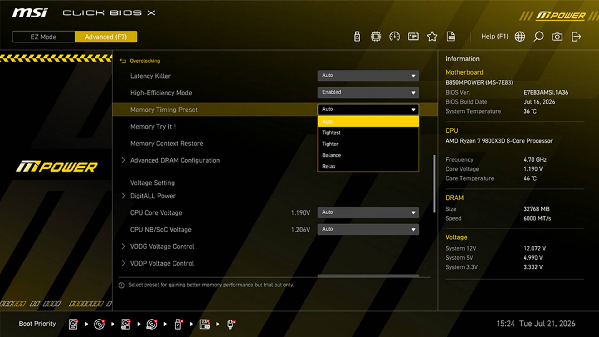 MSI High-Efficiency Mode ดัน DDR5 ใกล้ EXPO ULL โดยไม่ต้องจ่ายแพง