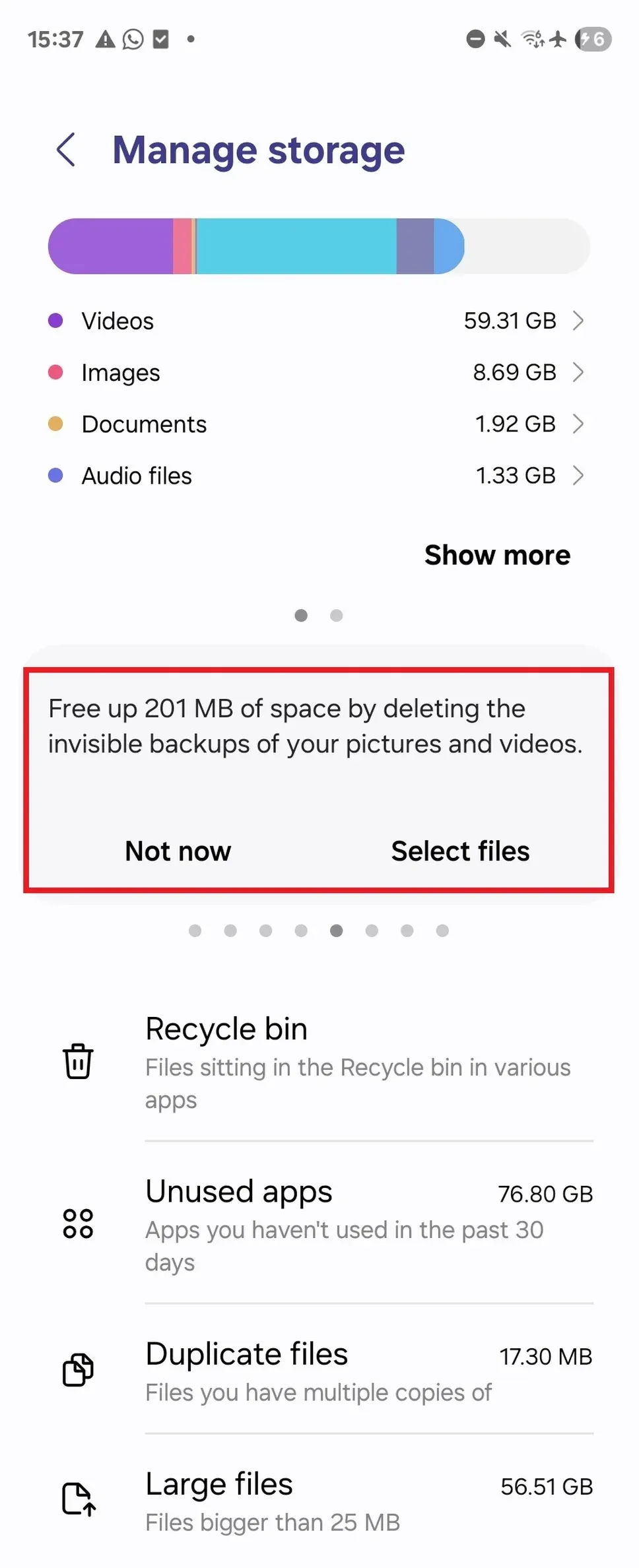 ค้นหาพื้นที่จัดเก็บที่ซ่อนอยู่ คืนหน่วยความจำมือถือ 10GB