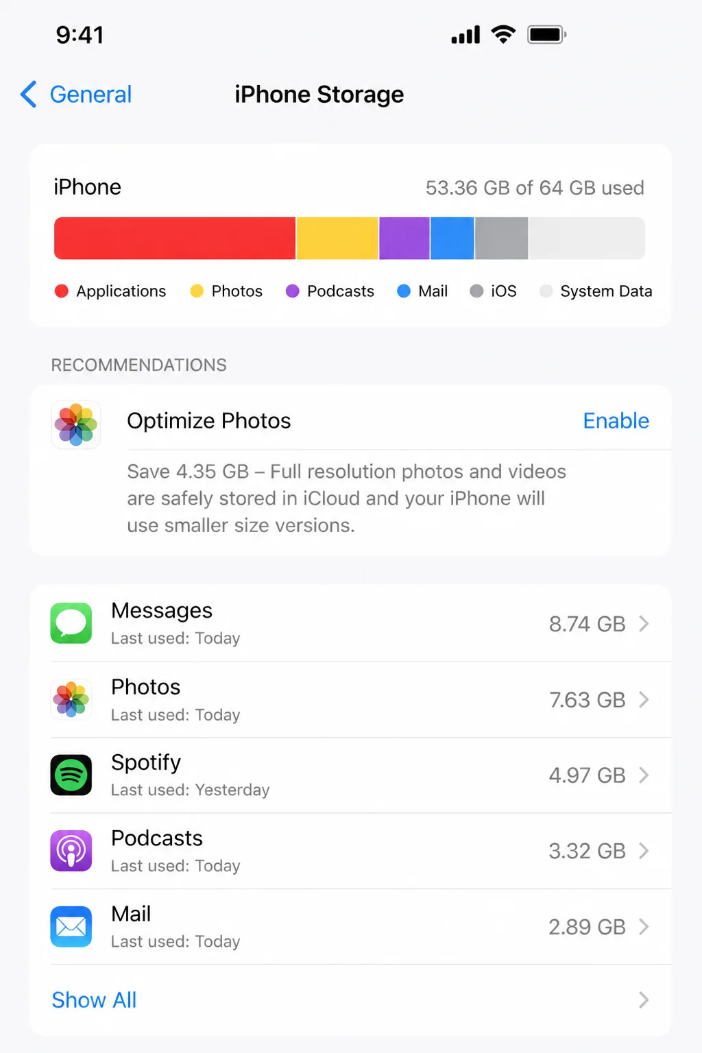 ทำไมระบบข้อมูล iPhoneกินพื้นที่เก็บ และวิธีกู้คืนหลาย GB