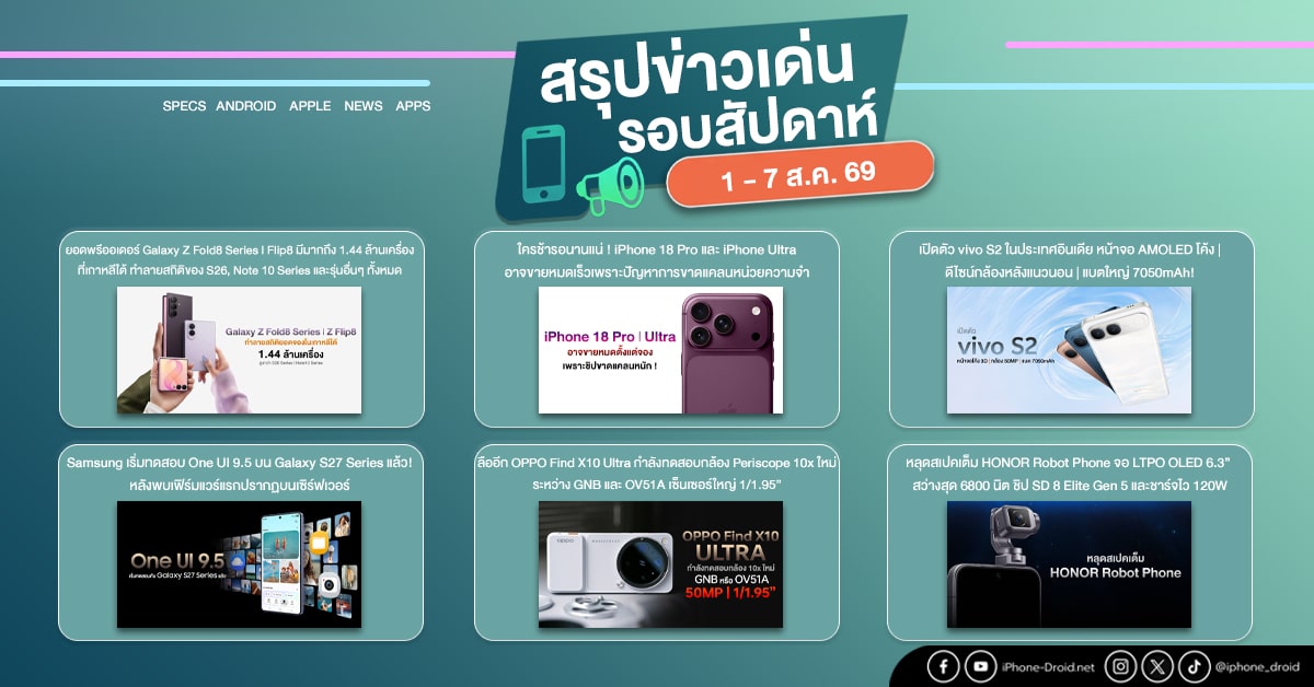 ข่าวเทคโนโลยีสัปดาห์นี้: ศึกสมาร์ทโฟนเรือธง พับได้ และชิปทรงพลัง