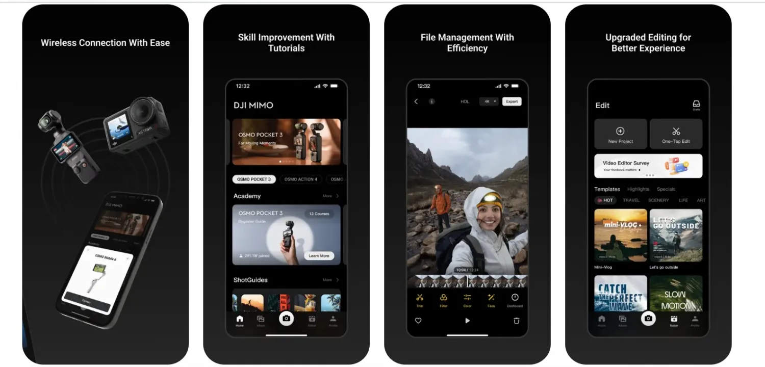 DJI Mimo อัปเดตใหม่: ปิดกล้องครั้งเดียว สำรองไฟล์และพร้อมตัดต่อทันที