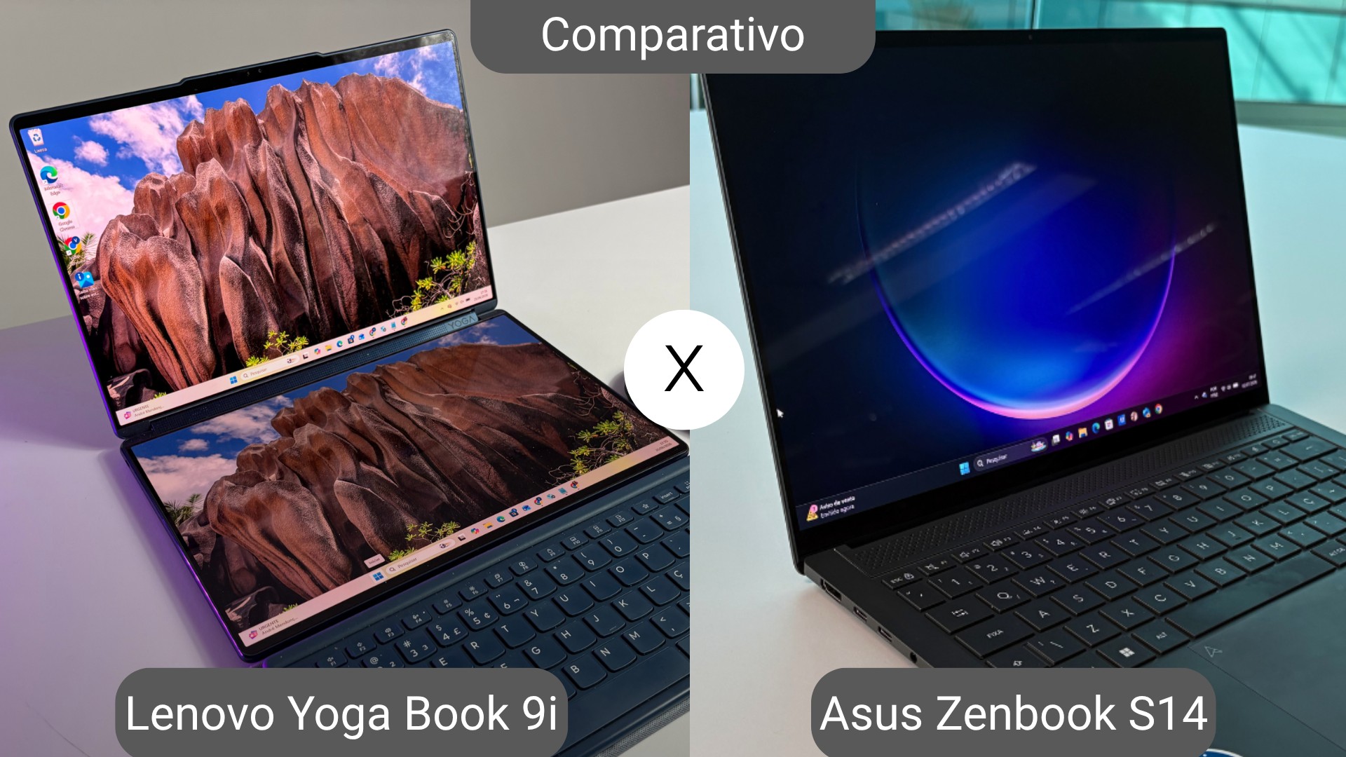 โน้ตบุ๊ก OLED แบตเตอรี่นานศึกอัลตร้าบาง: Zenbook S14 ปะทะ Yoga Book 9i และ Zenbook A14