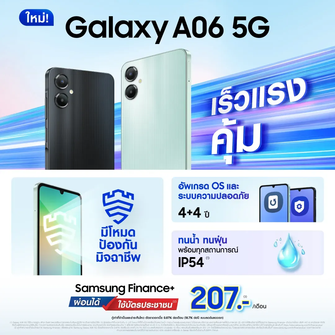 Samsung Galaxy A06 5G สมาร์ทโฟน 5G ราคาถูกที่คุ้มสุดในงบจำกัด