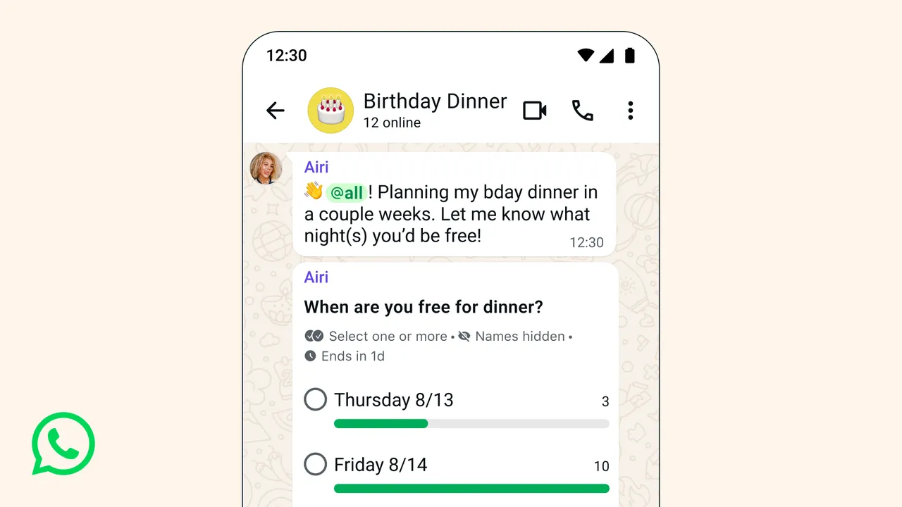กลุ่มแชทฉลาดขึ้น: โพลนิรนาม เธรดส่วนตัว และชื่อผู้ใช้ใหม่บน WhatsApp