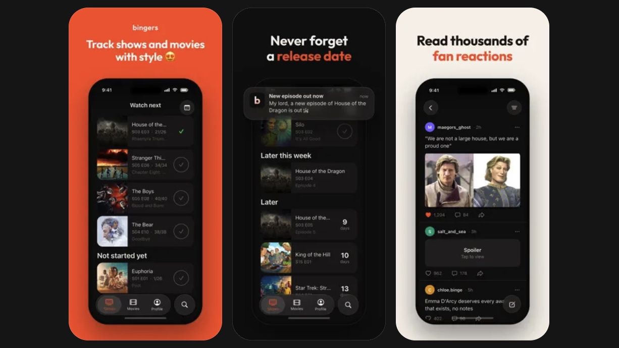 Bingers แอป tracking ซีรีส์ ผู้สืบทอดจิตวิญญาณ TV Time สำหรับสายบิงจ์