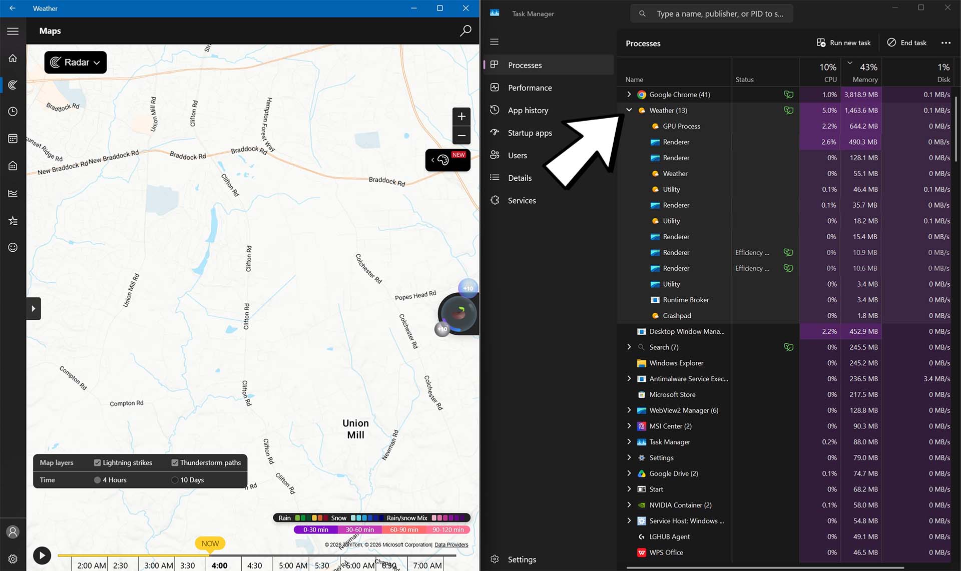 แอป Weather บน Windows 11 กิน RAM ระดับเบราว์เซอร์ ขัดสัญญาเรื่องความเบา