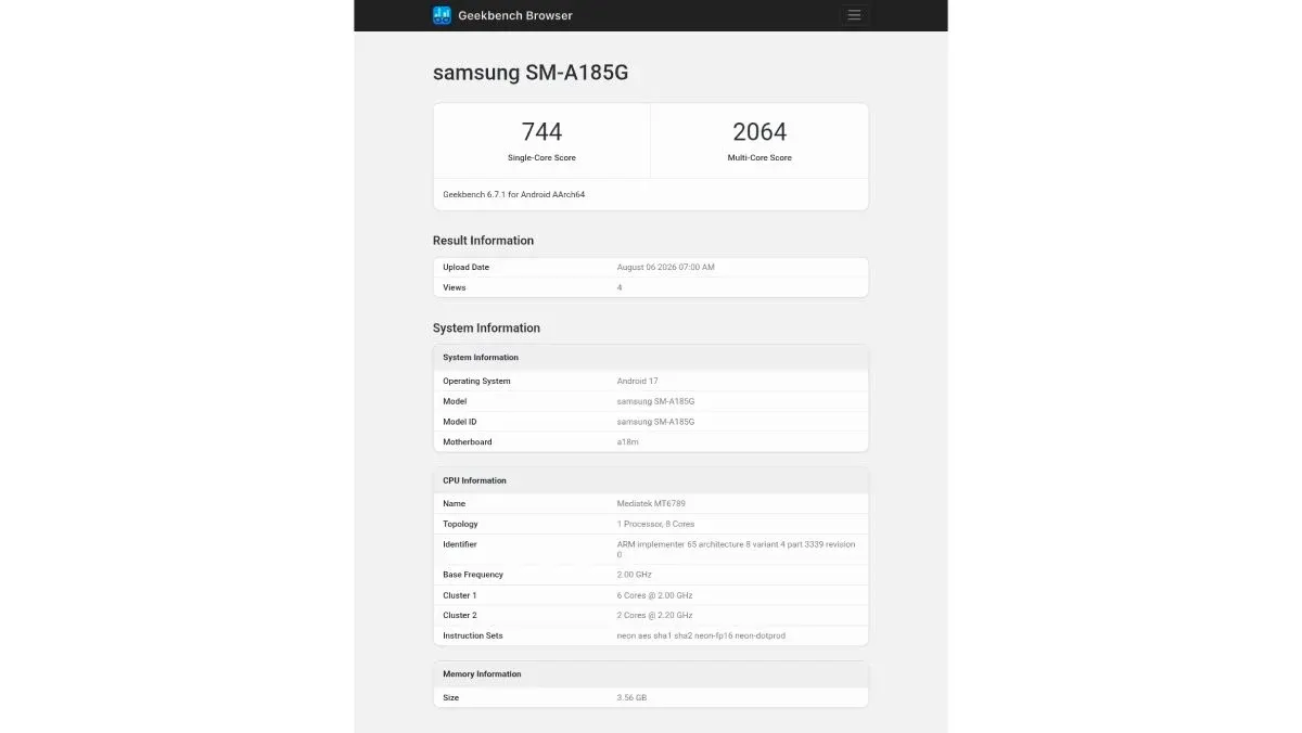 วิเคราะห์ Samsung Galaxy A18 4G ชิป Helio G99 คู่ Android 17 ในตลาดประหยัด