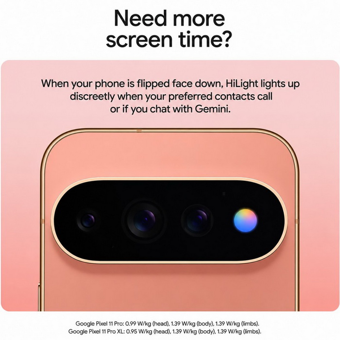 Pixel 11 Pro HiLight เปลี่ยนไฟแจ้งเตือนให้เป็นภาษาสีของคุณ