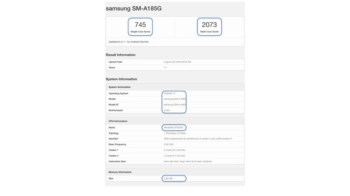วิเคราะห์ Samsung Galaxy A18: ชิป Helio G99, RAM 4GB และสัญญาอัปเดต Android 23