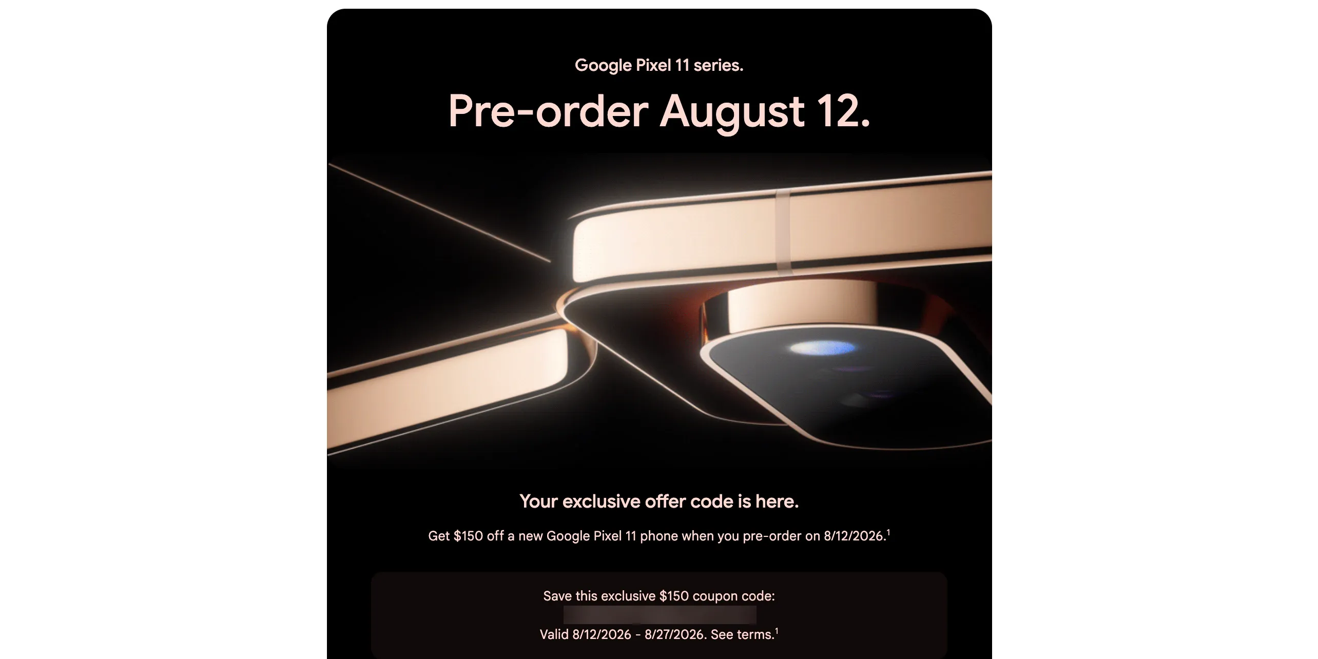Google Pixel 11 โค้ดลดล่วงหน้า เช็กอีเมลด่วนได้ส่วนลดถึงระดับสูงสุด