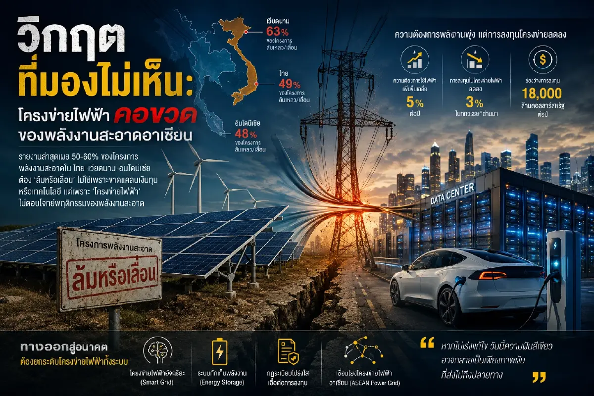 บูมดาต้าเซ็นเตอร์ปะทะวิกฤตไฟฟ้าโครงข่าย อนาคตดิจิทัลกำลังติดคอขวด