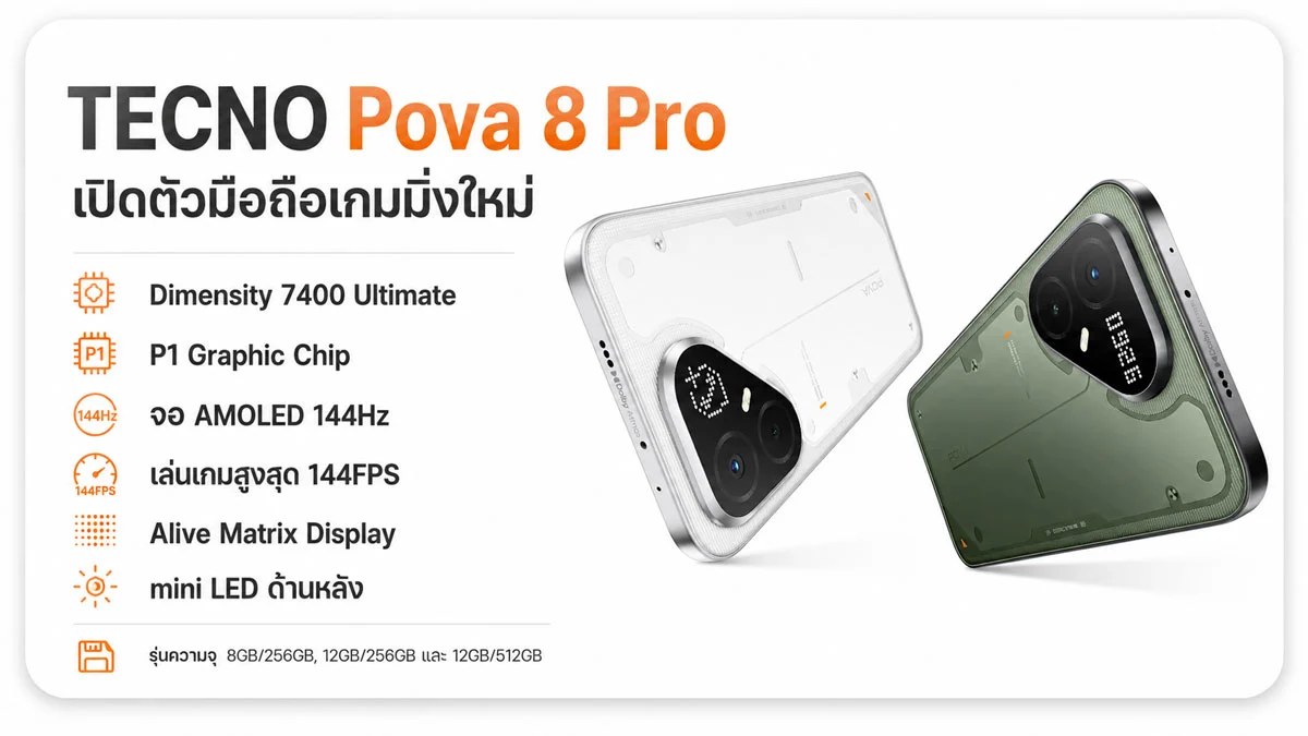 ศึกโทรศัพท์เกมมิ่งระบายความร้อนคู่ iQOO 16T ปะทะ TECNO Pova 8 Pro