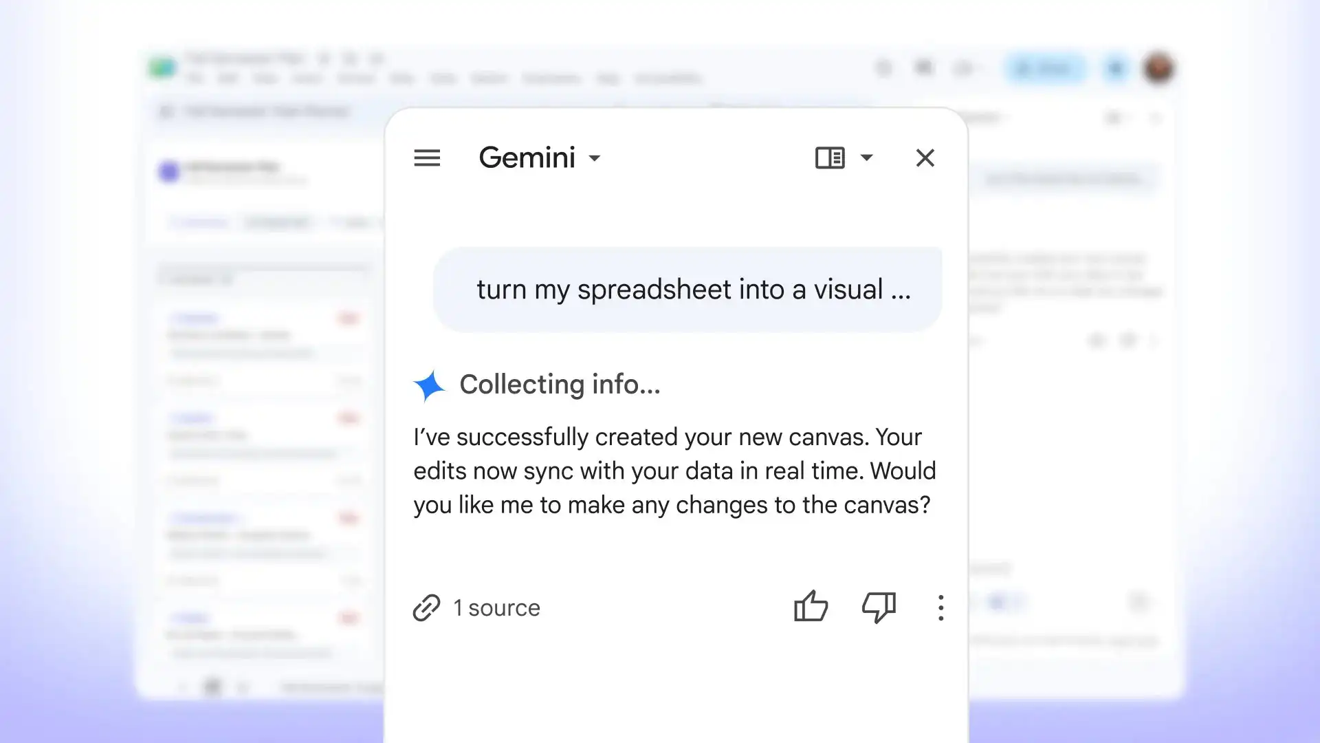 แปลงสเปรดชีตธรรมดาเป็นแดชบอร์ดอัจฉริยะด้วย Gemini Canvas