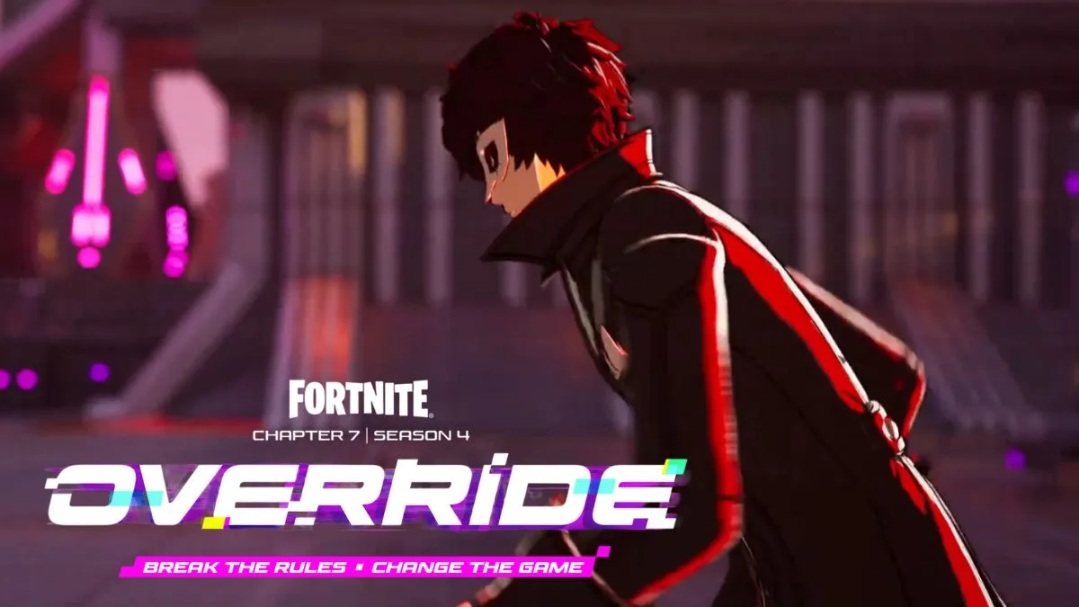 Fortnite Chapter 7 Season 4 Override กับคลื่นคอลแลปส์ Sonic, Persona 5 และ Minecraft