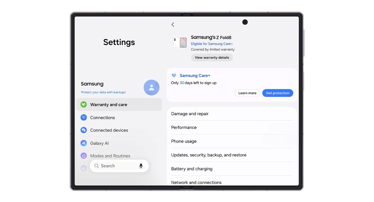 คู่มือใช้ Warranty and Care Hub ใน One UI 9 ผ่านเมนู Settings