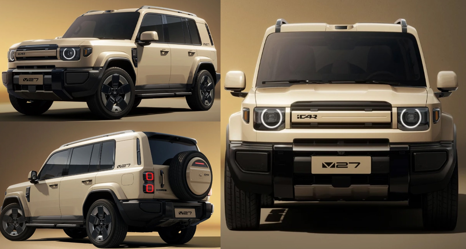 ทรงกล่องคลาสสิก พลัง 455 แรงม้า: iCAUR V27 REEV SUV ไฮบริดขยายระยะตัวจริง