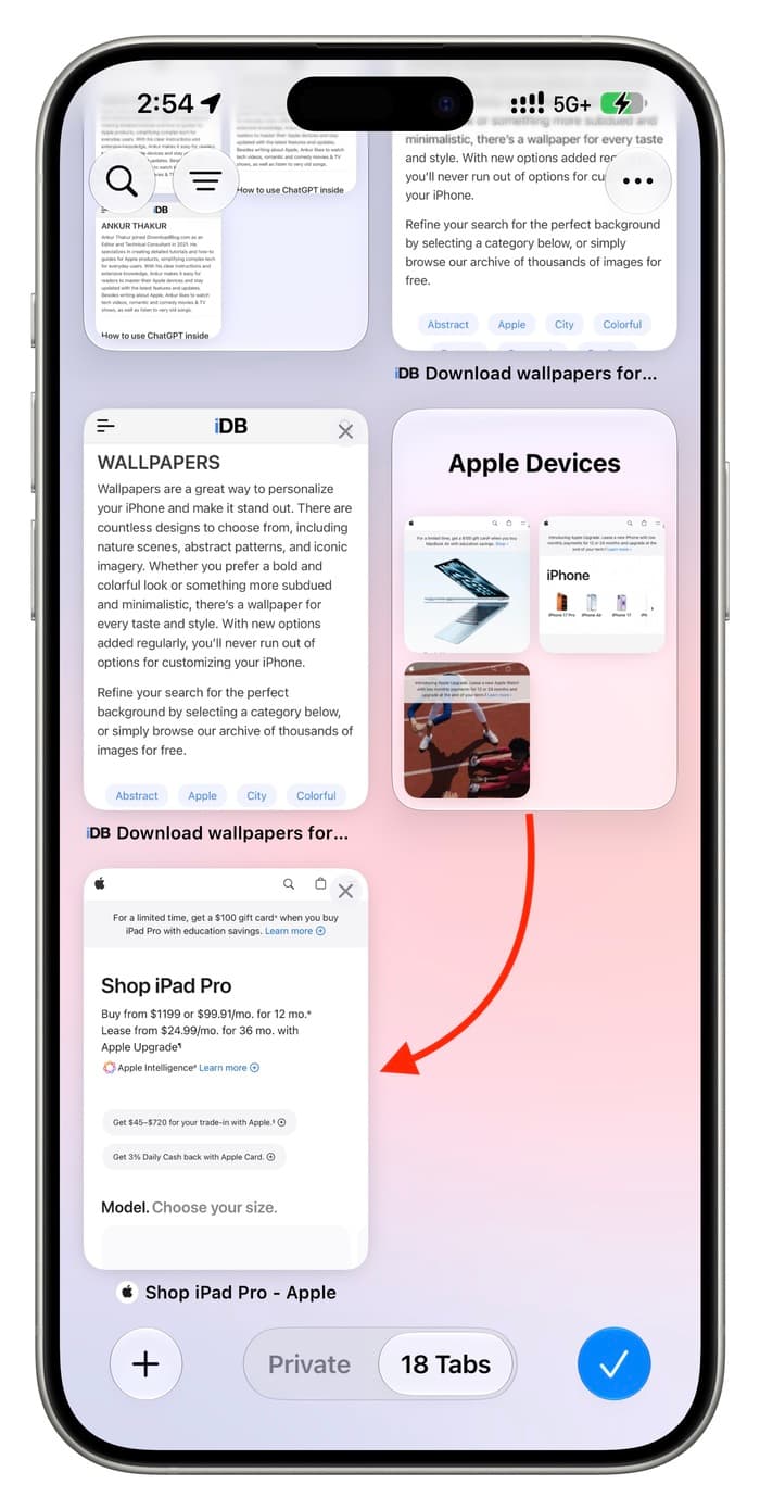 จัดระเบียบแท็บ Safari อัตโนมัติด้วยการจัดกลุ่มหัวข้อ