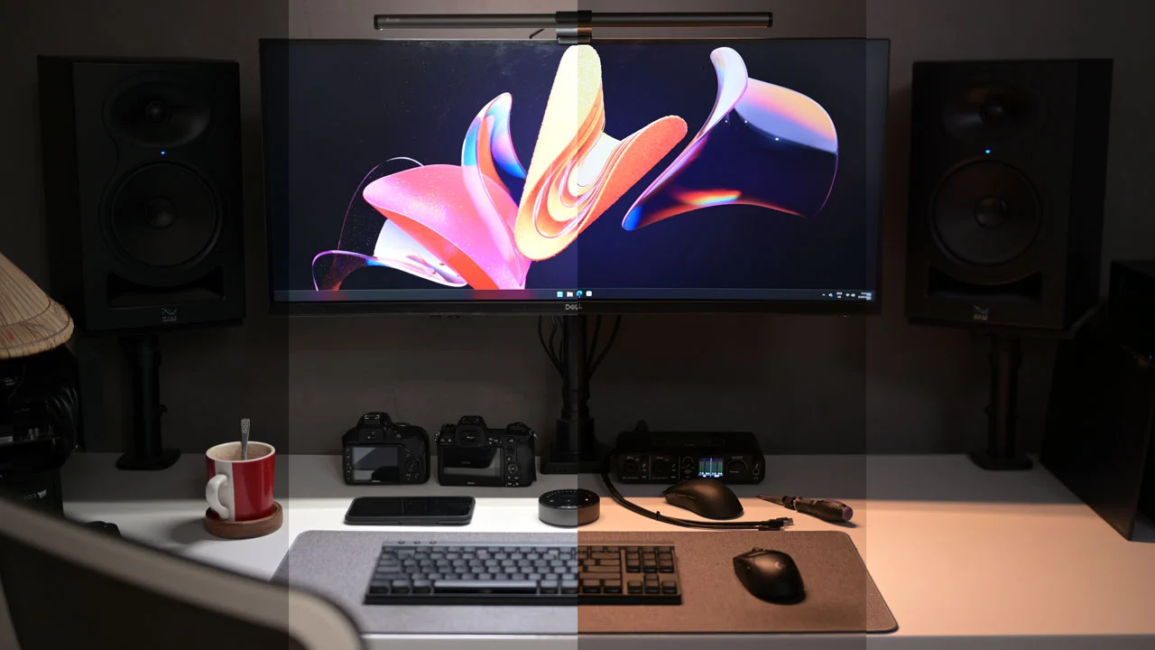 เปรียบเทียบโคมไฟ Monitor Light Bar Quntis Glow vs BenQ iScreenBar