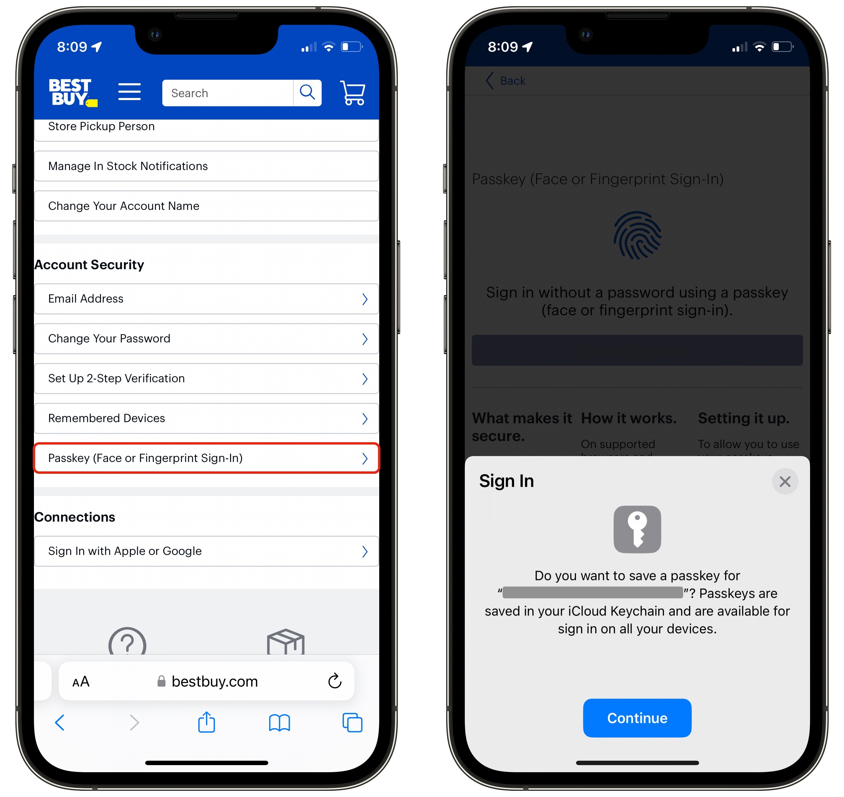 เปลี่ยนรหัสผ่านเป็นพาสคีย์ ใช้ Face ID และ Touch ID ล็อกอินอัตโนมัติบน iPhone