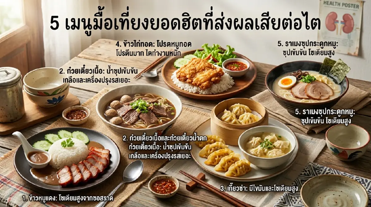 5 เมนูมื้อเที่ยงอันตราย ทำงานเงียบๆ พังไตและหัวใจ