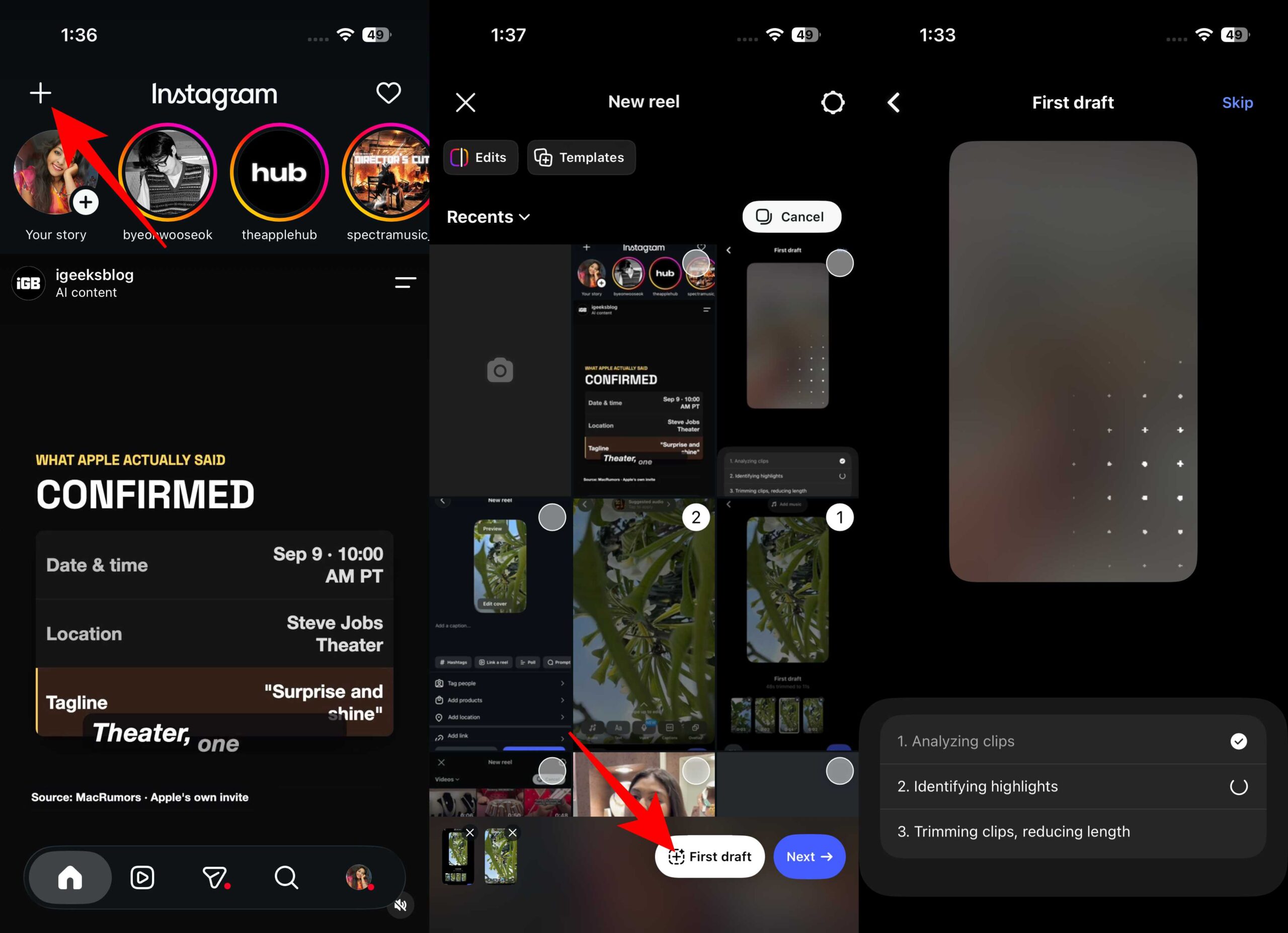 First Draft ของ Instagram ทำให้การตัดต่อ Reels เหลือ 10 วินาทีแต่ไม่ควรปล่อยให้ AI คุมทุกช็อต