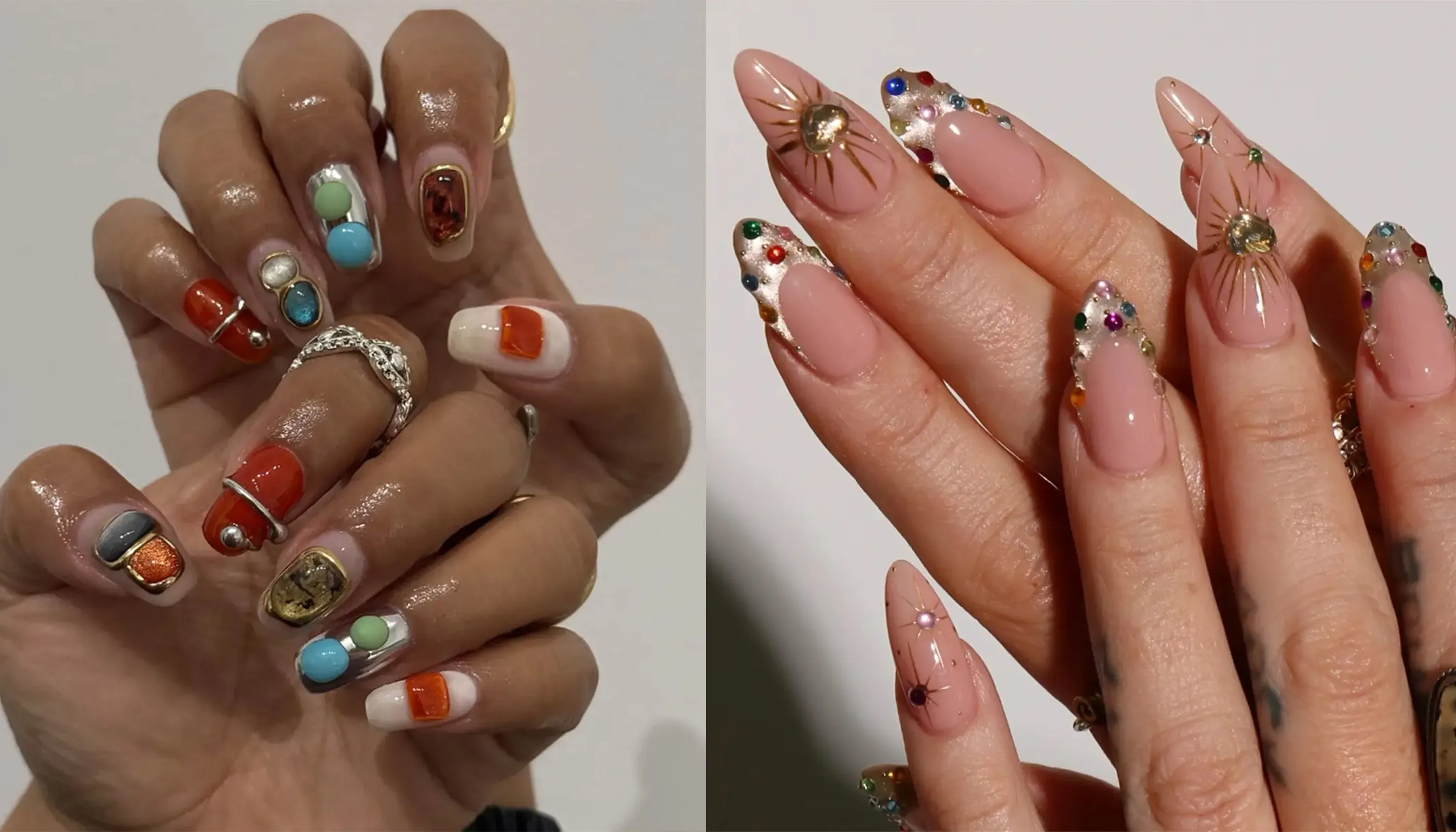 เล็บ Bedazzled เล็บประดับคริสตัลที่กลายเป็นสเตตเมนต์สาย Maximalist