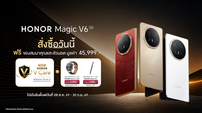 HONOR Magic V6 ราคาเปิดตัวพร้อม V Care และ Trade-Up คุ้มไหม