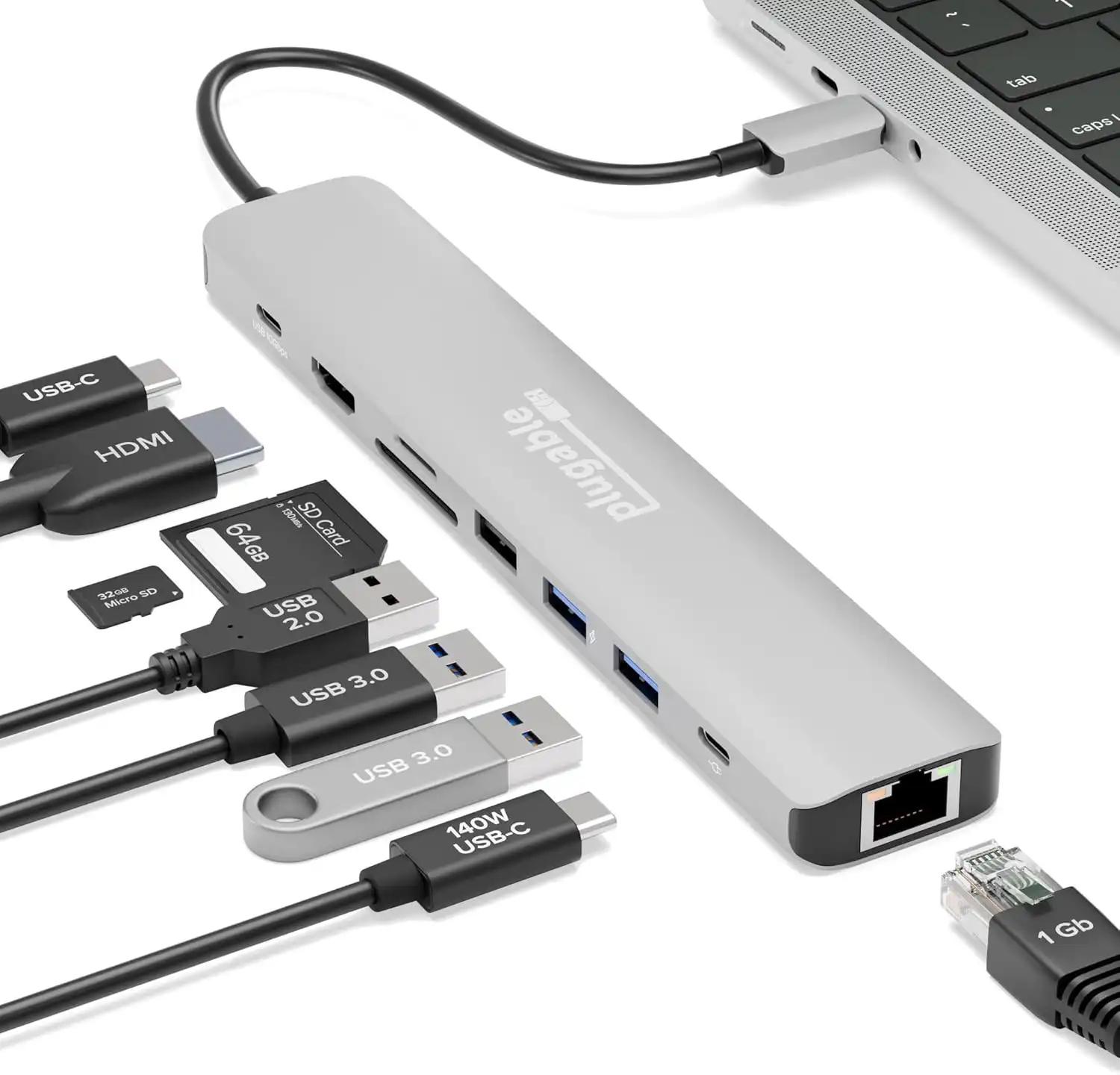 เลือก Thunderbolt Dock และ USB-C Hub สำหรับโน้ตบุ๊ก 16 นิ้วทำงาน 4K