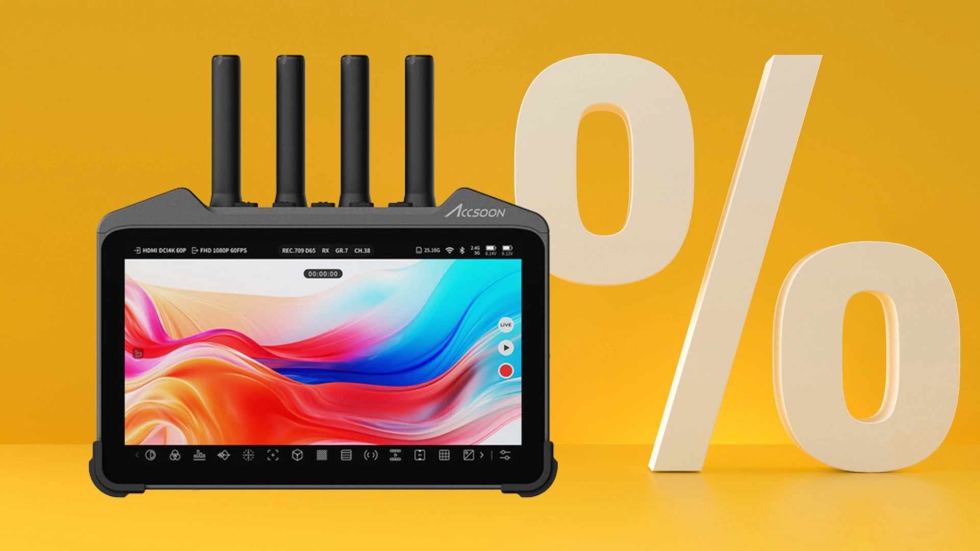 ดีลจัดหนักจอมอนิเตอร์วิดีโอและแบตเตอรี่ V-Mount สำหรับสายโปร