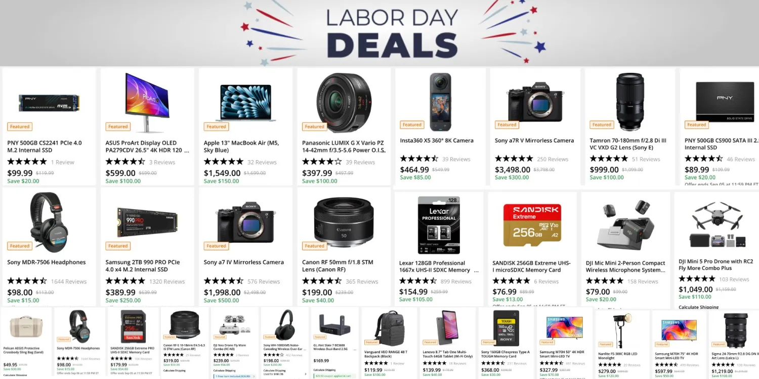 ลดราคากล้อง Labor Day รวมดีลกล้องและอุปกรณ์ถ่ายภาพน่าซื้อ
