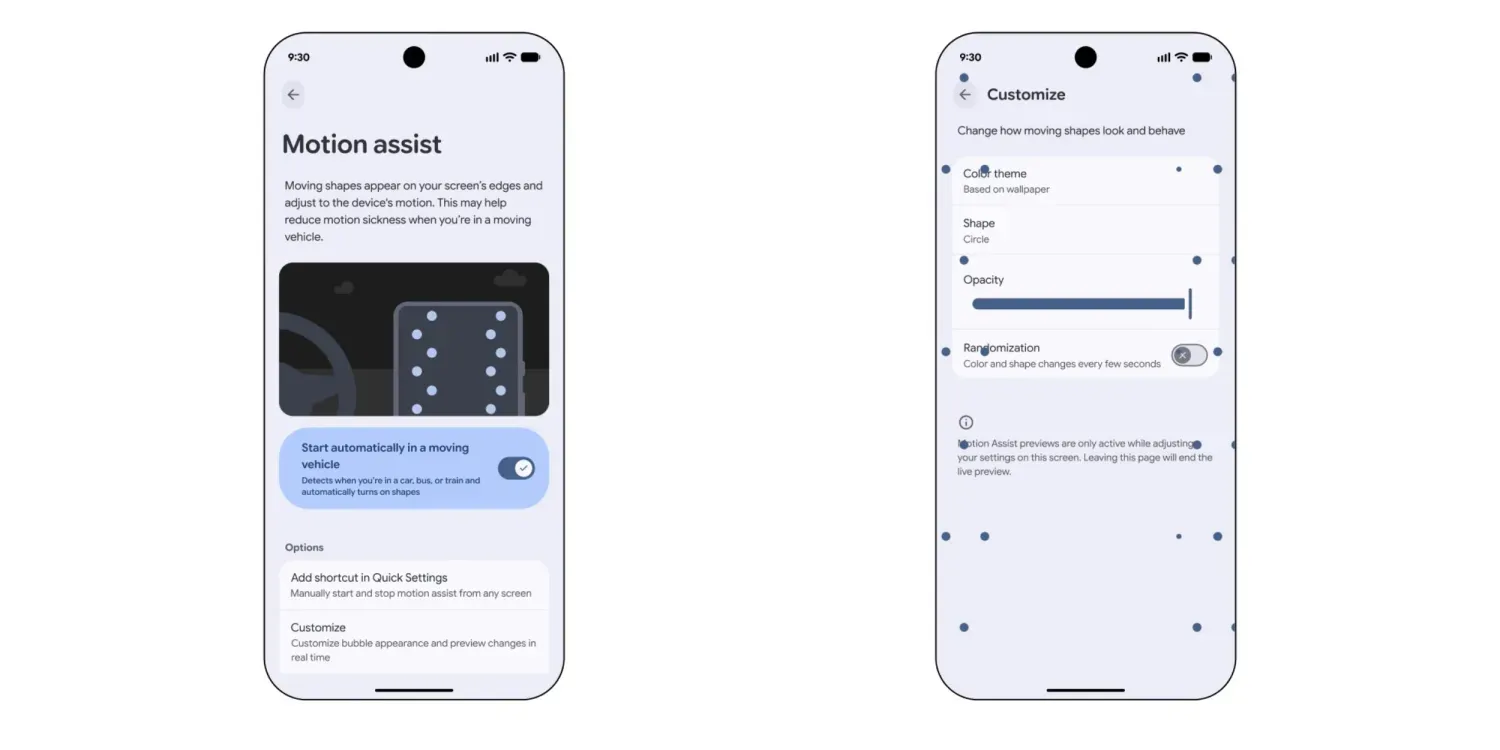 หยุดเวียนหัวเมารถเวลาใช้มือถือ Motion Assist บน Android 17 ช่วยอย่างไร