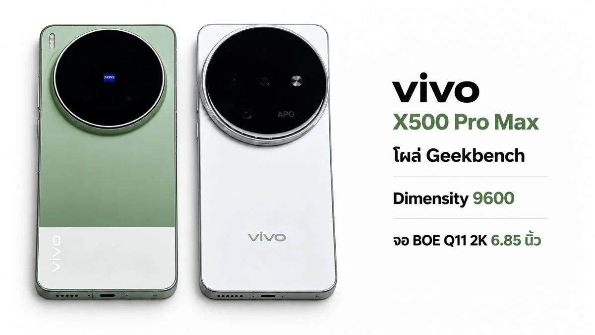 vivo X500 Pro Max ดัน Dimensity 9600 แตะ 13,000 คะแนน Geekbench