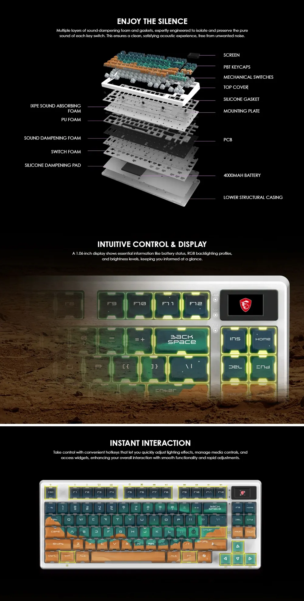 รีวิว MSI FORGE GK600 TKL Wireless MARS และเมาส์เกมมิ่ง GM340 ชุดไร้สายกะทัดรัดสำหรับสายอีสปอร์ต