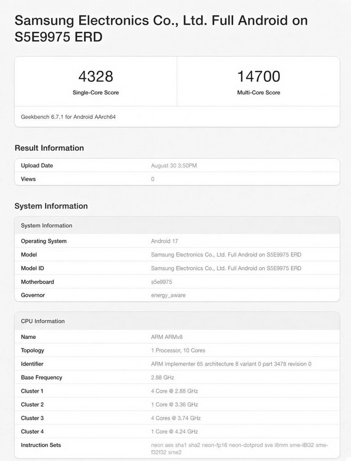 Exynos 2700 ทำคะแนน Geekbench ทะลุ 14,700 จุด แปลว่าอะไรสำหรับคนเล็ง Galaxy S27 Ultra