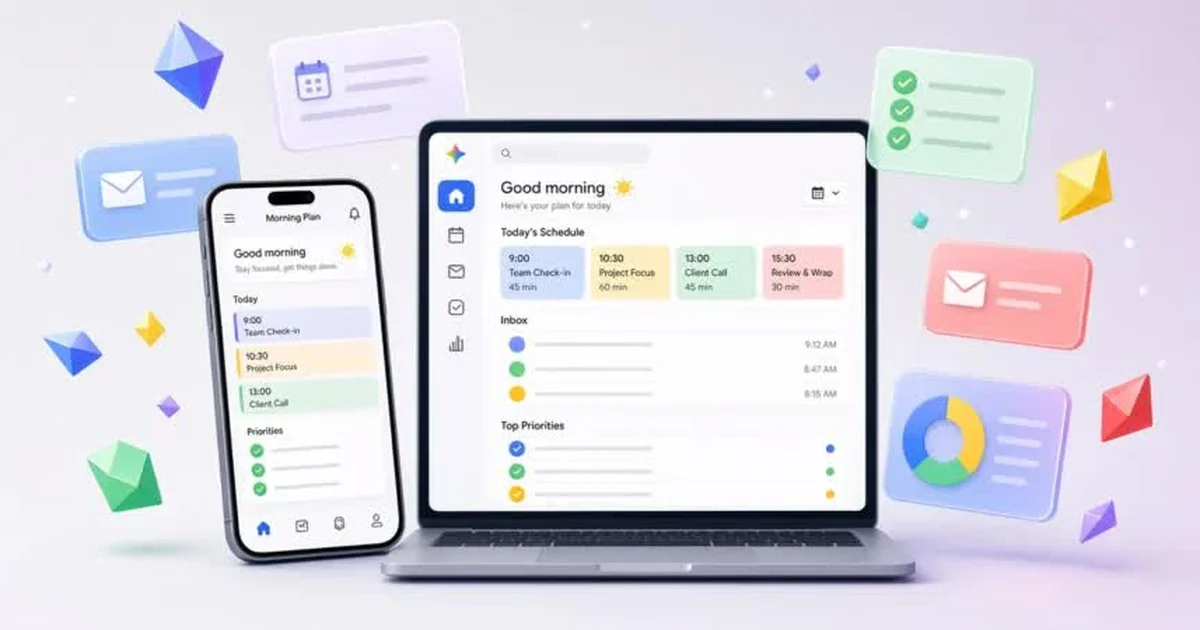 Gemini พรีเมียม ฟรี เปลี่ยนเช้าวันธรรมดาให้เป็นศูนย์บัญชาการงานด้วย AI