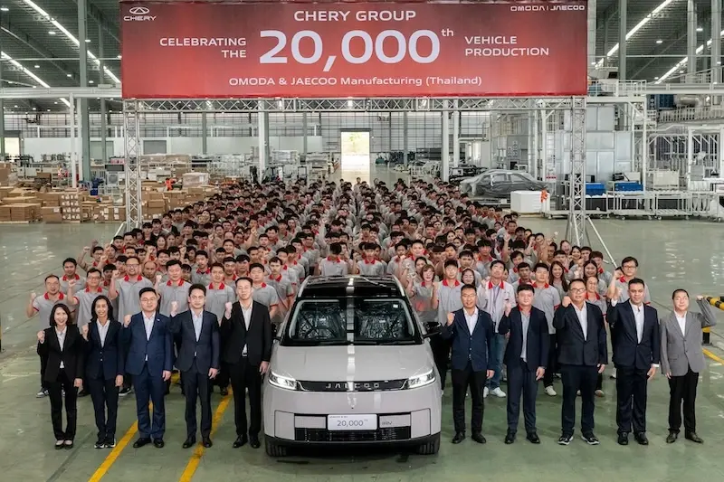 เชอรี่ กรุ๊ปเร่งผลิต EV ครบ 20,000 คัน สัญญาณศึกแข่งขันใหม่ในตลาดรถไฟฟ้า