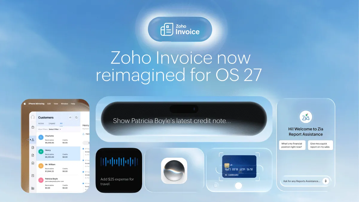 Zoho Apps เก่งขึ้นด้วย Apple Intelligence บน iPhone iPad และ Mac