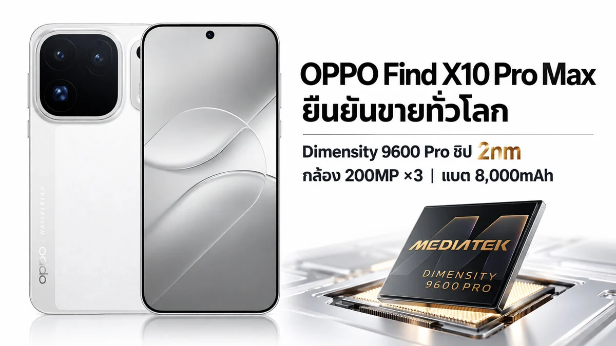 OPPO Find X10 Pro Max ดันชิป 2nm และกล้อง 200MP สามตัวขึ้นสู้สมาร์ตโฟนแฟลกชิป