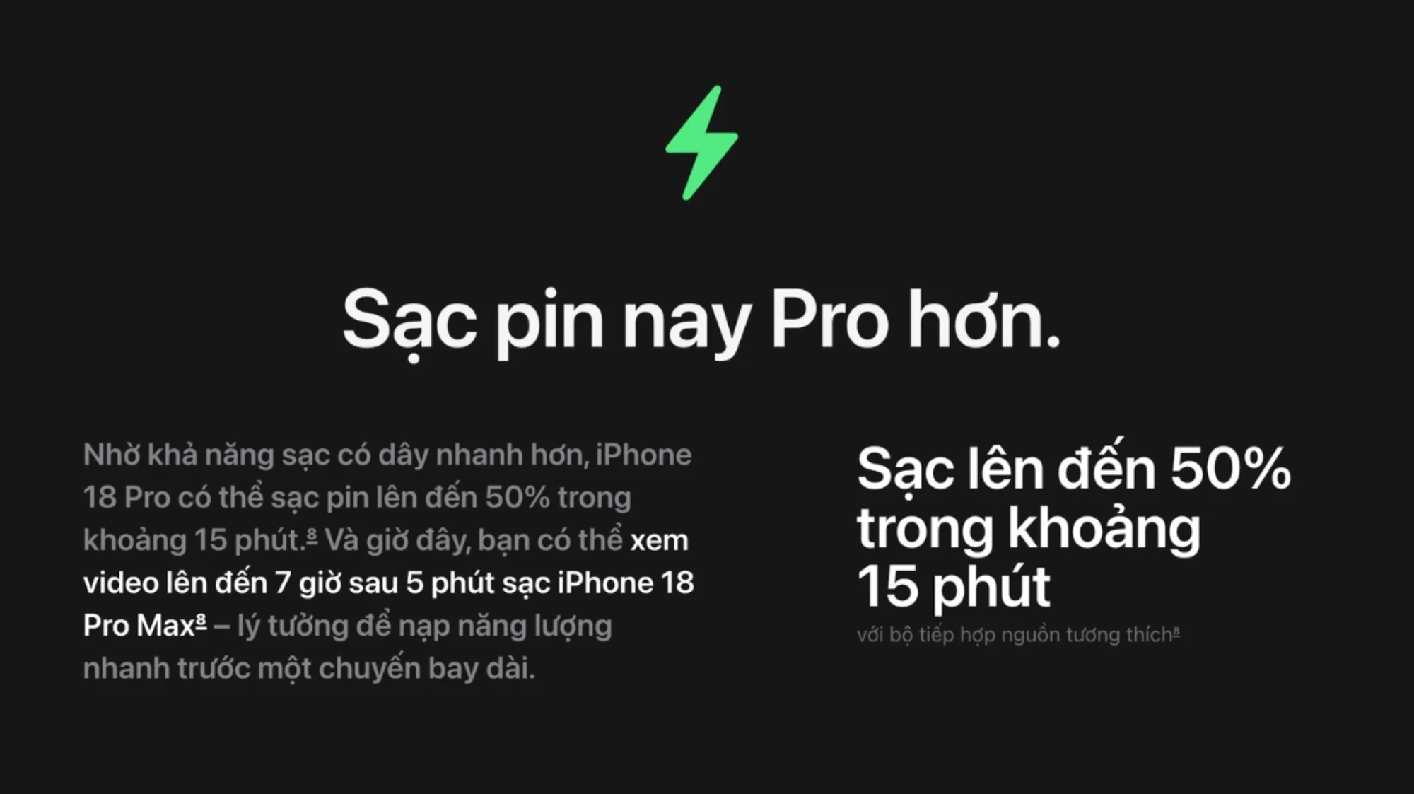 iPhone 18 Pro ชาร์จเร็ว 15 นาที 40W adapter และทางเลือกไร้สาย
