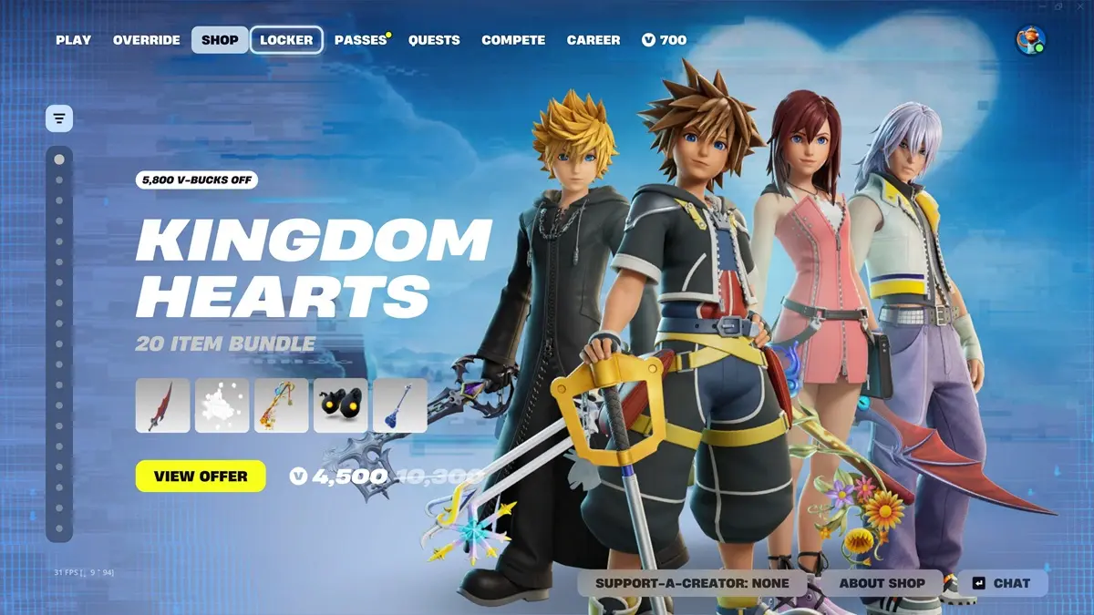 คู่มือซื้อสกิน Fortnite collaboration ใหญ่ล่าสุด Kingdom Hearts และ Cyberpunk