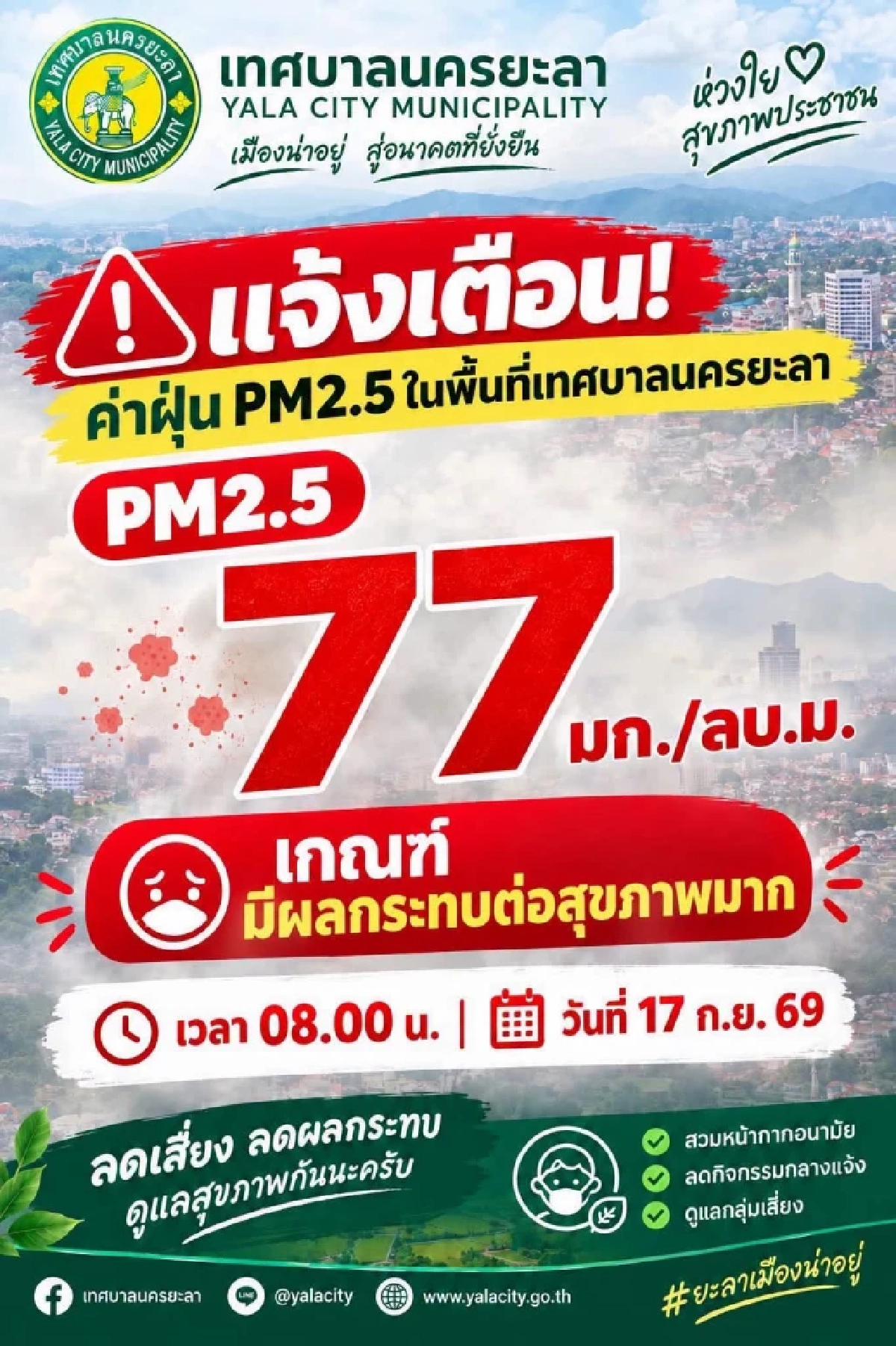 ฝุ่น PM 2.5 พุ่งสูง สัญญาณเตือนสุขภาพที่ห้ามมองข้าม