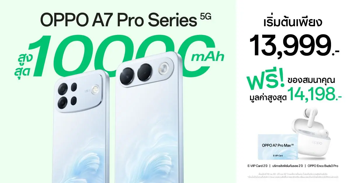วิเคราะห์ OPPO A7 Pro Series 5G แบต 10000mAh ทนจัดเต็มในราคามิดเรนจ์